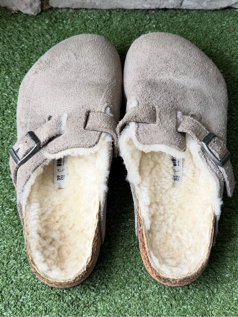 Birkenstock Boston Shearling Stone Coin Womens Clogs